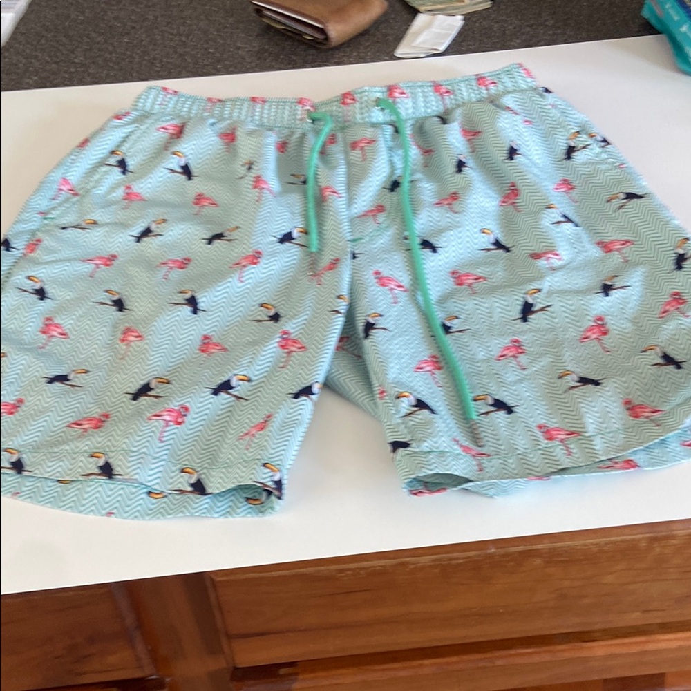 Mosmann Green Zigzag Swim Shorts